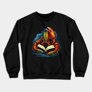 Lobster Reads Book Crewneck Sweatshirt